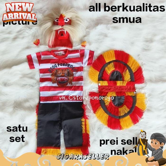 Baju Reog Anak Satu Set / Baju Ganong / Baju Reog / Baju Setelan / Kostum Ganong / Ganongan / Topeng