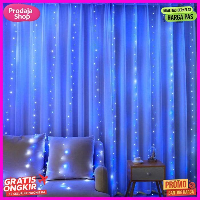 Diskon Lampu Tumbler Led Tirai Dekorasi Hias Natal 3X3 Meter Twinkle Light 100 Led Dekorasi Kamar Mu
