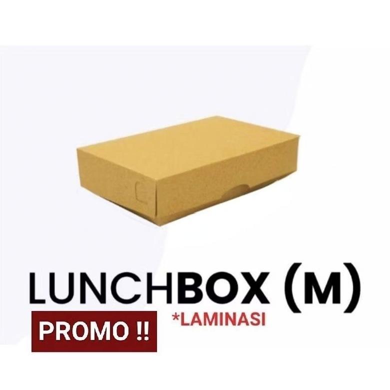 Bisa Cod Paper Lunch Box M Full Laminasi Lunchbox Medium Ayam Geprek Mie ||