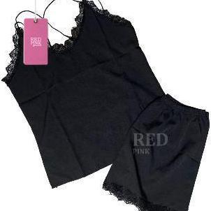 DN23 - Set Baju Tidur Wanita Dewasa Homewear Seksi With Desain Atasan Tanktop Singlet No Motif Front