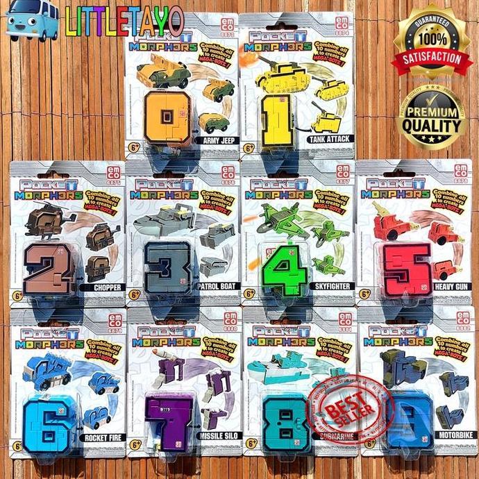 TRANSFORMERS POCKET MORPHERS NUMBER SET 0-9 ROBOT EMCO