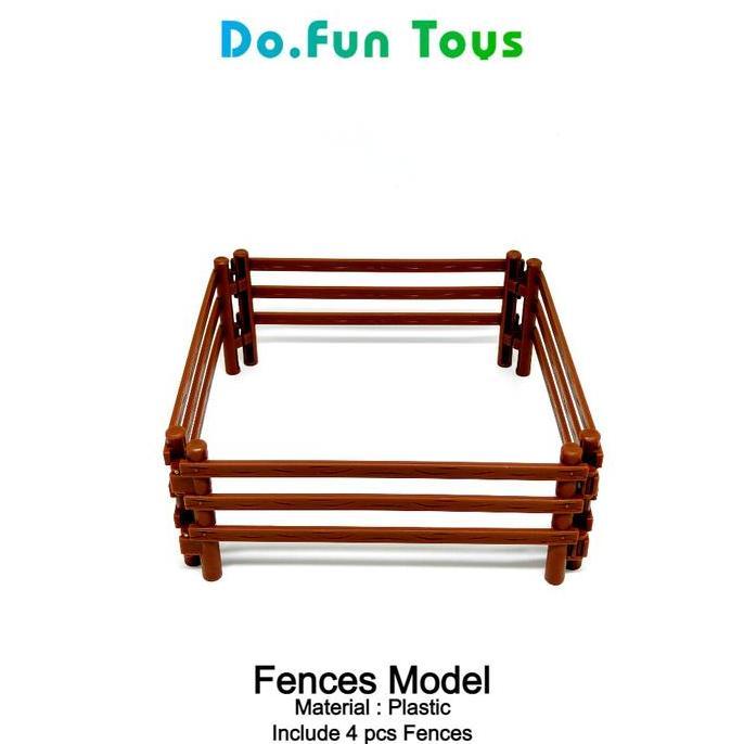 Mainan Miniatur ama Pagar Coklat / Pagar Kandang Hewan / Fences