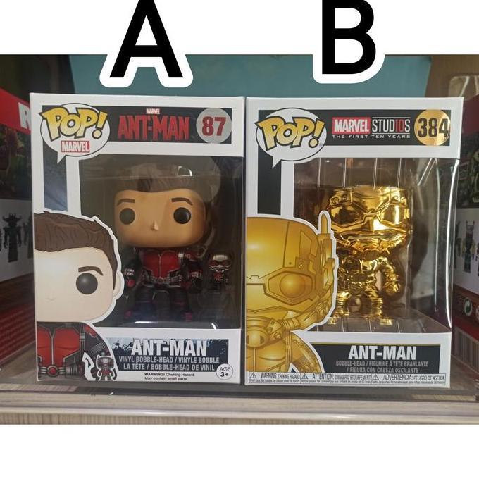 Funko POP Marvel ANT-MAN Unmasked & ANT - MAN (Gold Chrome)