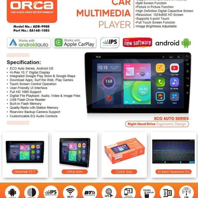 ORCA ADR 9988 ECO SERIES - HEAD UNIT ANDROID Head Unit Android ORCA AD
