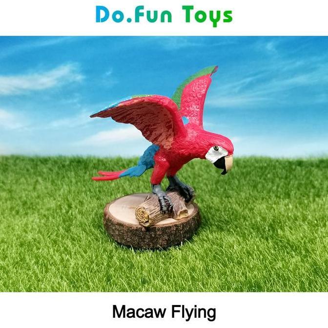 Macaw Flying Animal Figure / Miniatur Binatang Macaw