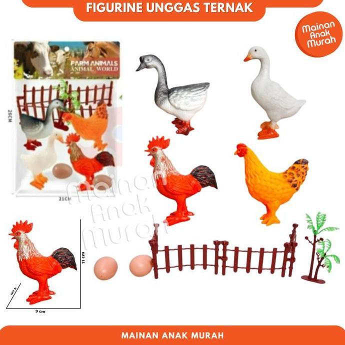 Mainan Figurine Set Miniatur Unggas Ayam Bebek Angsa Binatang Figur Hewan Ternak / Farm Animal Actio