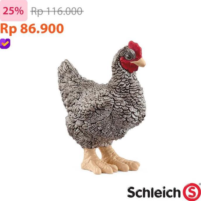 Schleich Plymouth Rock Chicken - Animal Figure Koleksi Mainan Pajangan Hewan High Quality 13997