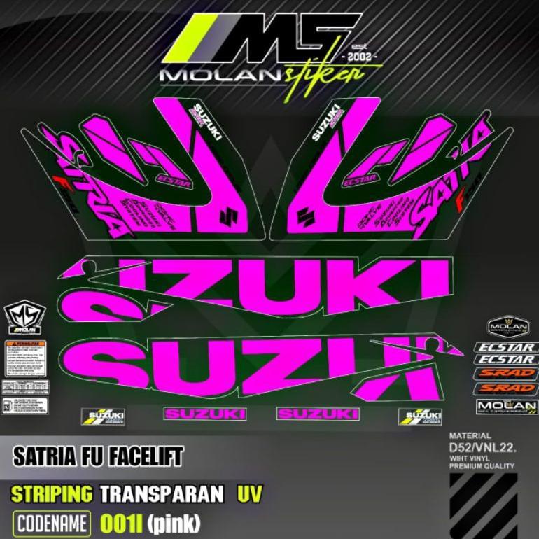 Decal Sticker Striping Variasi Transparan Uv Satria Fu Facelift Livery Ecstar Raider R 150 Suzuki Sa