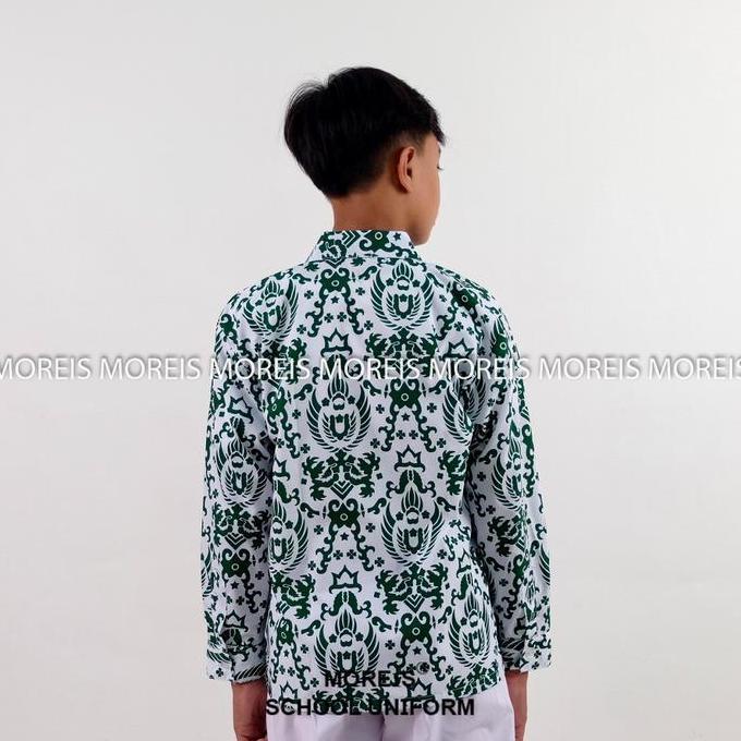 Seragam Batik Garuda Panjang Hijau SD/MI/TK/PAUD
