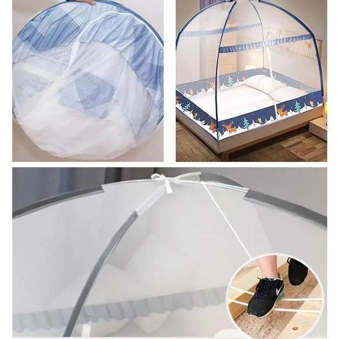 Kelambu Tidur Portable 180 X 200Cm 200X200Cm Kelambu Lipat Kelambu Tempat Tidur Dewasa Anti Nyamuk K