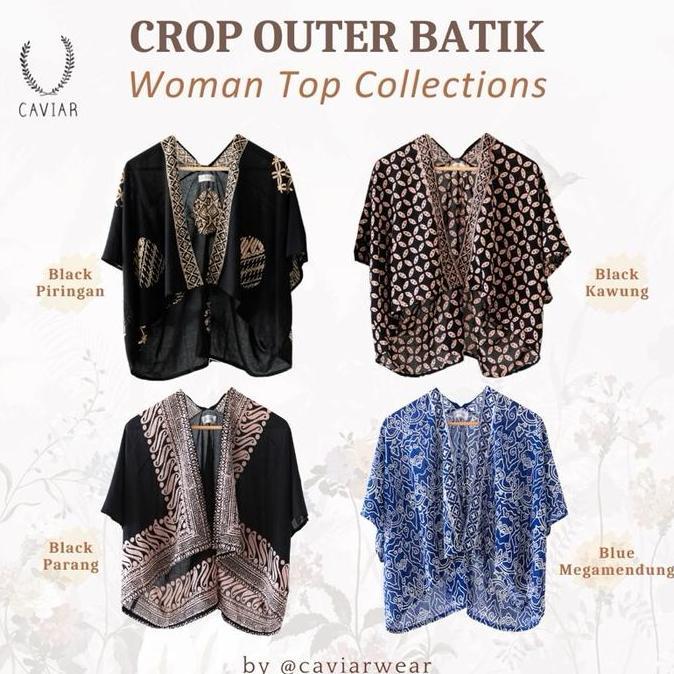 ATASAN BATIK MODERN WANITA CROP OUTER BATIK CARDIGAN BATIK OUTER CROP PENDEK KONDANGAN BATIK ROMPI B