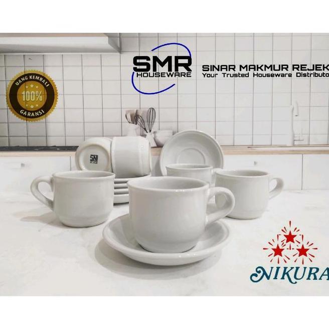 Cangkir Keramik Set Putih Polos Nikura