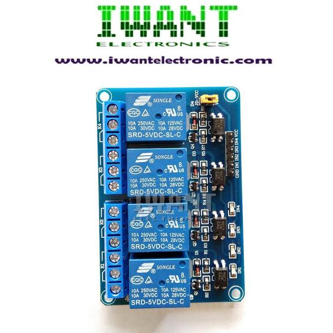 RELAY MODUL 5V 4 CHANNEL MODUL RELAY 5V 4 CHANNEL WITH OPTOCOUPER RESTOCK