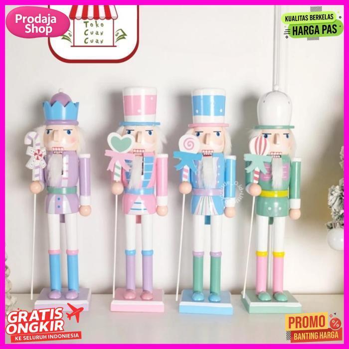 Premium Tcc Christmas Nutcracker Soldier Patung Natal Dekorasi Natal Hiasan Natal Impor Aksesoris Na