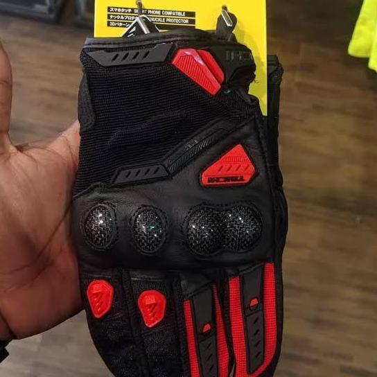 RS Taichi RST 444 Velocity Mesh Gloves Black Red Terlaris