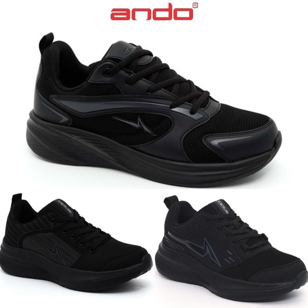 Ando Joe Sepatu Sneakers Sekolah 39-44 Sneaker Kasual Pria Hitam Polos Dunant tct magnet