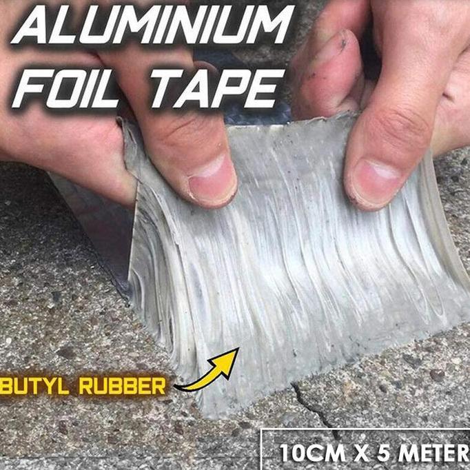 ALUMUNIUM FOIL TAPE BUTYL ANTI AIR PANAS ALUMINIUM LAKBAN LEM TALANG