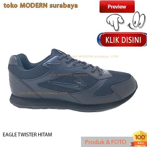 Sepatu sekolah sepatu sneakers pria tali EAGLE TWISTER HITAM