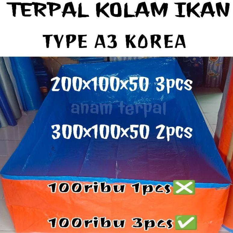 Bisa Cod Terpal Kolam Ikan 200X100X50 3Pcs 100Ribu ,,