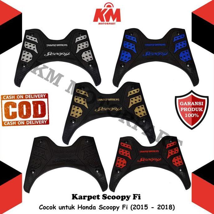 DF231 >> Karpet Scoopy Fi 2015 - 2018 Keset Pijakan Kaki Honda Scoopy Bordes Bahan Karet Variasi