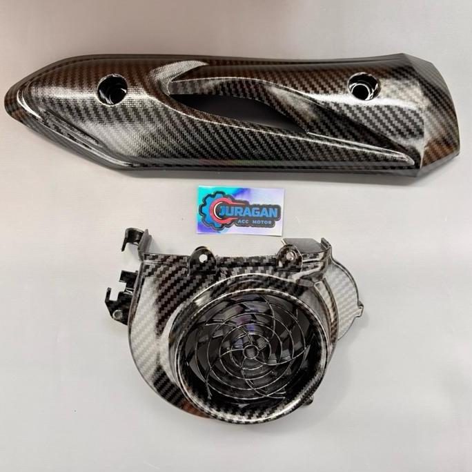 DR248 >> cover kipas beat carbu carbon plus tameng knalpot beat carbu tutup kipas beat lama karbu ka