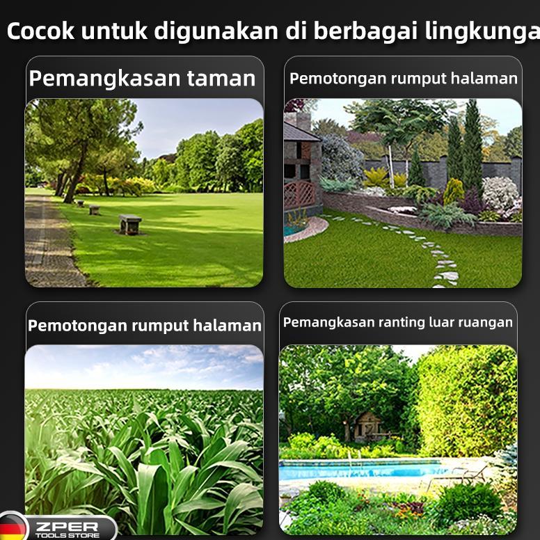 ZPER Mesin Potong Rumput Baterai Alat Pemotong Rumput Elektrik Listrik Pemangkas Gunting Rumput
