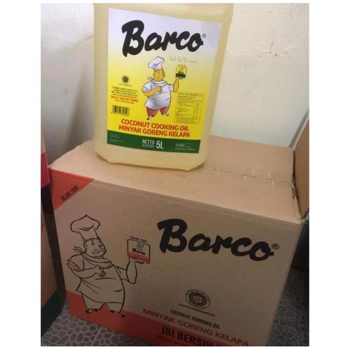 Minyak Goreng Kelapa "Barco" Jerrycan 5 Liter - 1 Dus (4 Pcs)