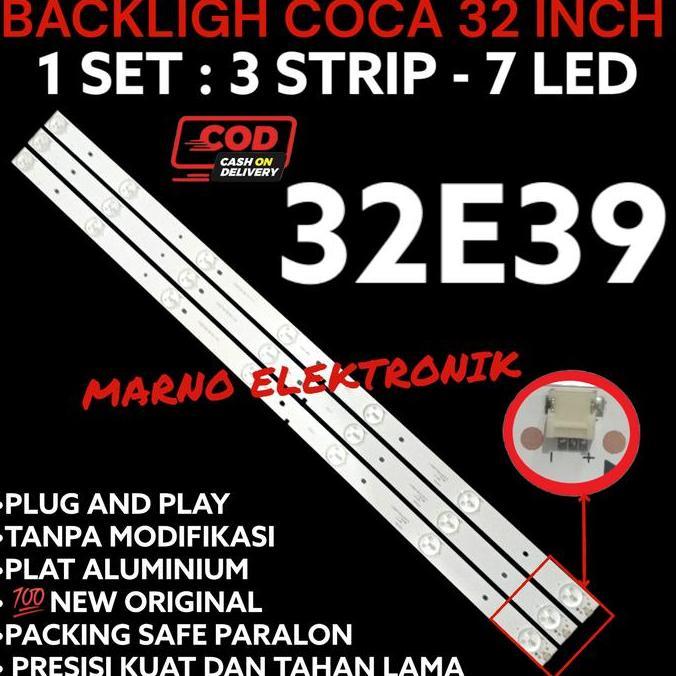 DV378 >> BACKLIGHT TV COCA 32 INCH 32E39 32 E 39 ORIGINAL ORI ASLI