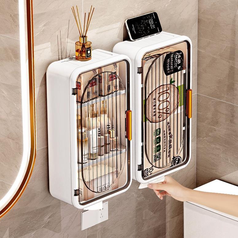 Lemari Kamar Mandi / Kotak tisu kotak / Lemari Plastik Kamar Mandi Dinding Aesthetic Kabinet Kamar M