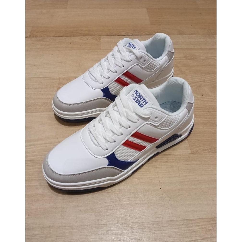 Sepatu Casual Pria Bata North Star Terbaru Bahan Sintetis Sepatu Santai Pria Warna Putih