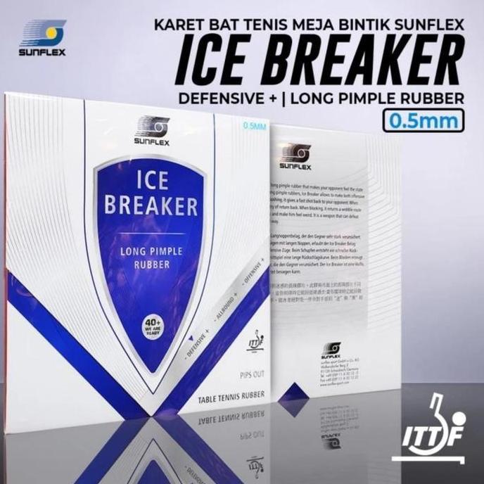 KARET TENIS MEJA BINTIK SUNFLEX ICE BREAKER BLUE ORIGINAL
