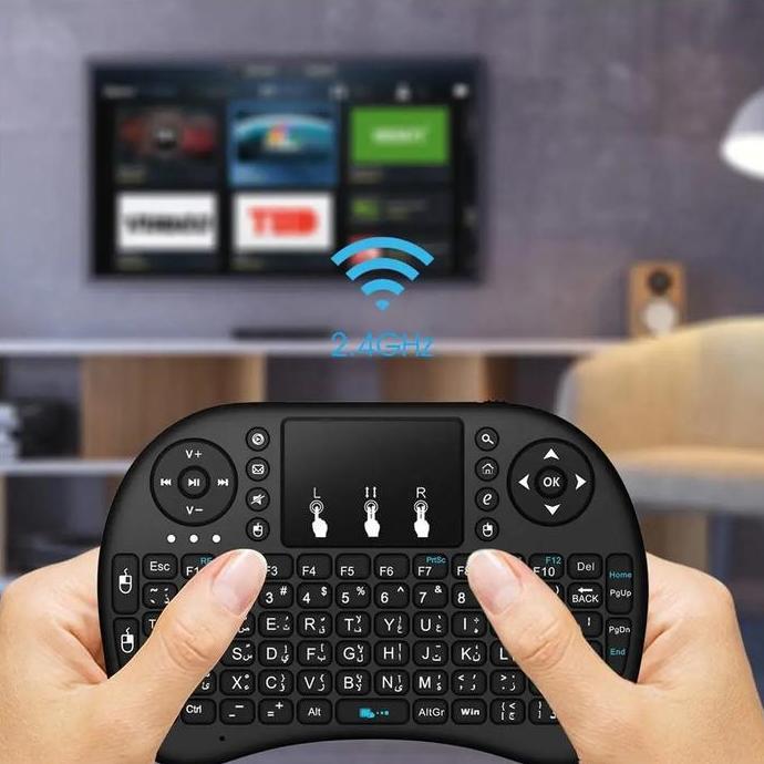 Mini Keyboard Wireless I8 Rechargeable / Touchpad Mouse / Wireless Mouse Touchpad Tanpa Kabel