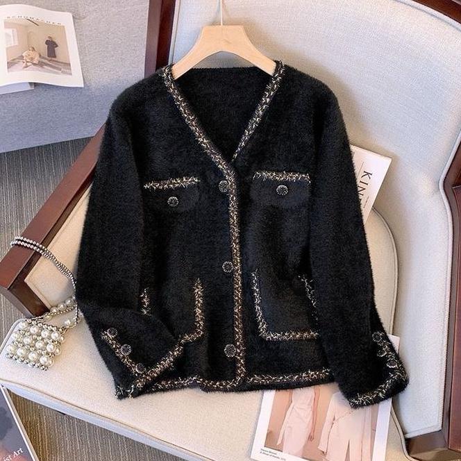 Cardigan Rajut Bulu Halus Variasi Kancing 010-2 Wanita - Knitwear Baju Tebal Outer Kardigan