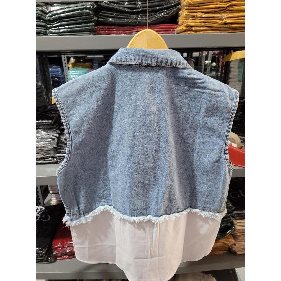 973 - Rompi Jeans Wanita/Rompi Wanita/Blazer Jeans Wanita Atasan Crop