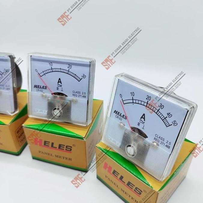 Miliki Ampere Amper Meter Panel Heles Cr52 Analog 10A 15A 30A 50A