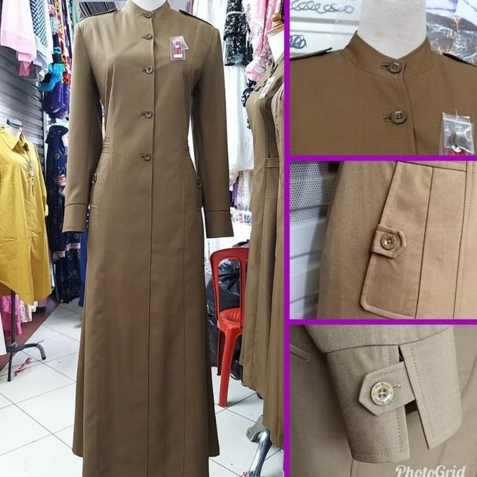 Gamis Pemda Seragam Dinas Pemda Baju Khaki Seragam Asn Pns Baju Guru Blazer Kerja Wanita Panjang