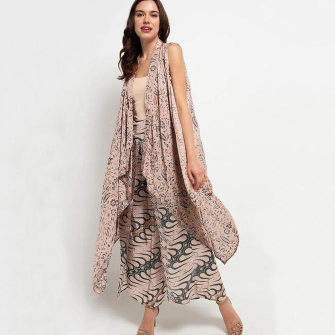 Batik Set Matari / Kaftan Set / Batik Viscose / Setelan Batik Viscose Baju Outer Celana Wanita