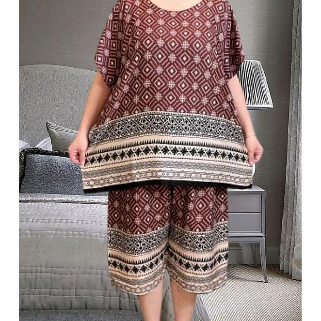 Setelan Baju Tidur Wanita Jumbo Big Size Bahan Rayon Katun Berkualitas Setelan Baju Celana Wanita De