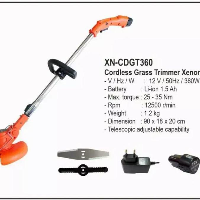 Xenon Mesin Potong Rumput Baterai Grass Trimmer Cordless 12V