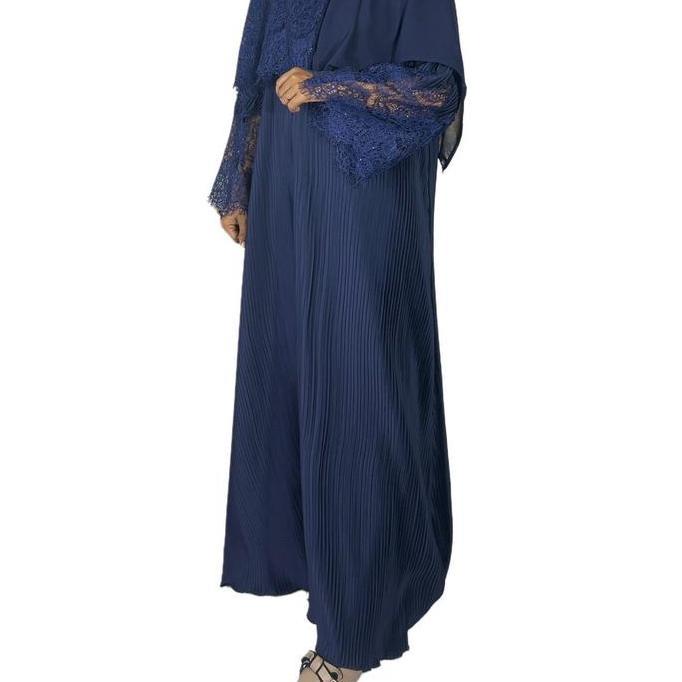 Abaya AZ Fashion Zahra Satin Plisket Premium Full set pashmina