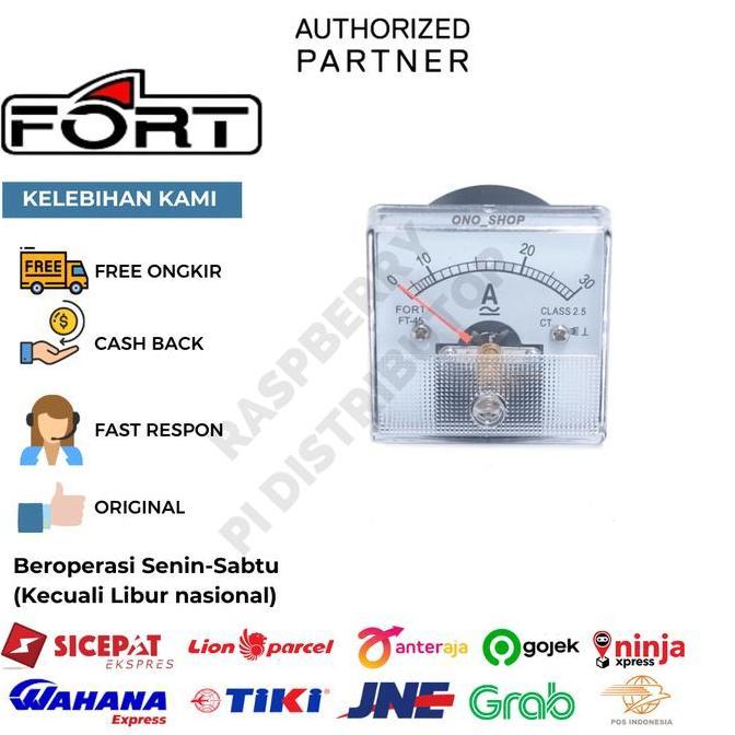 ANALOG AMPER METER 30A AC DC SIZE 52 x 52 FORT FT-52A