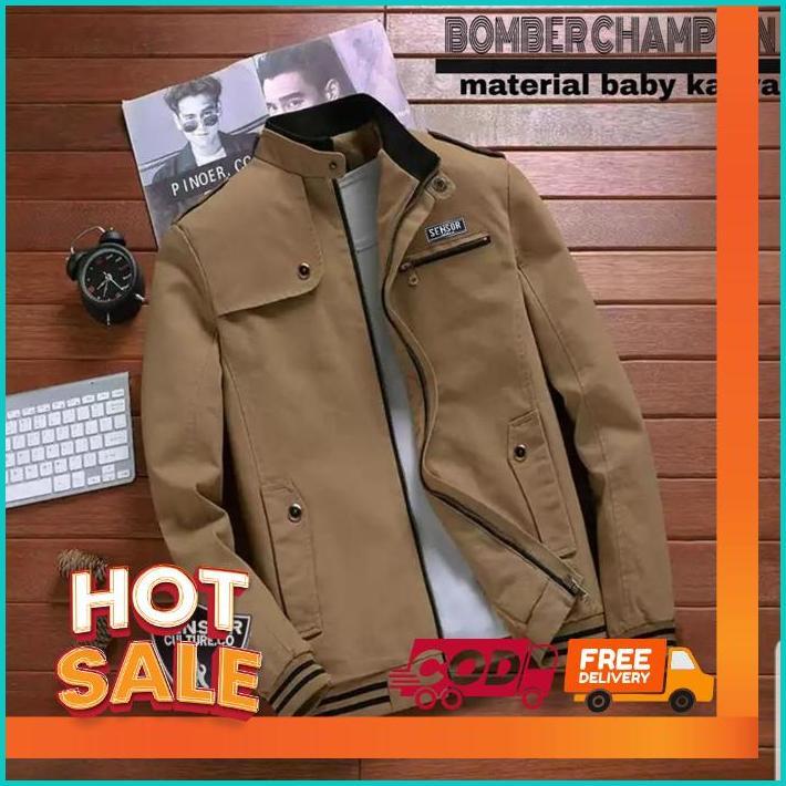 Jaket Bomber Pria / Jaket Bomber Canvas / Jaket Bomber Champion Original Sensor