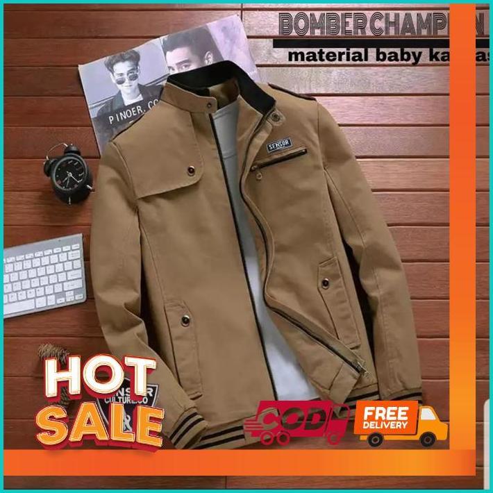 Jaket Bomber Pria / Jaket Bomber Canvas / Jaket Bomber Champion Original Sensor