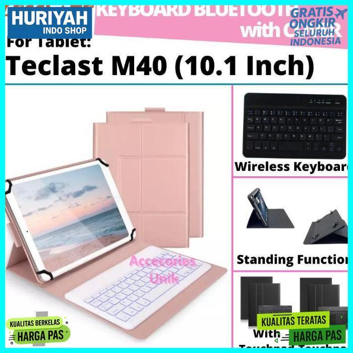 Berkualitas Teclast M40 Tab Tablet Android 10" 10 Inch Book Cover Keyboard Wireless Bluetooth Flip S