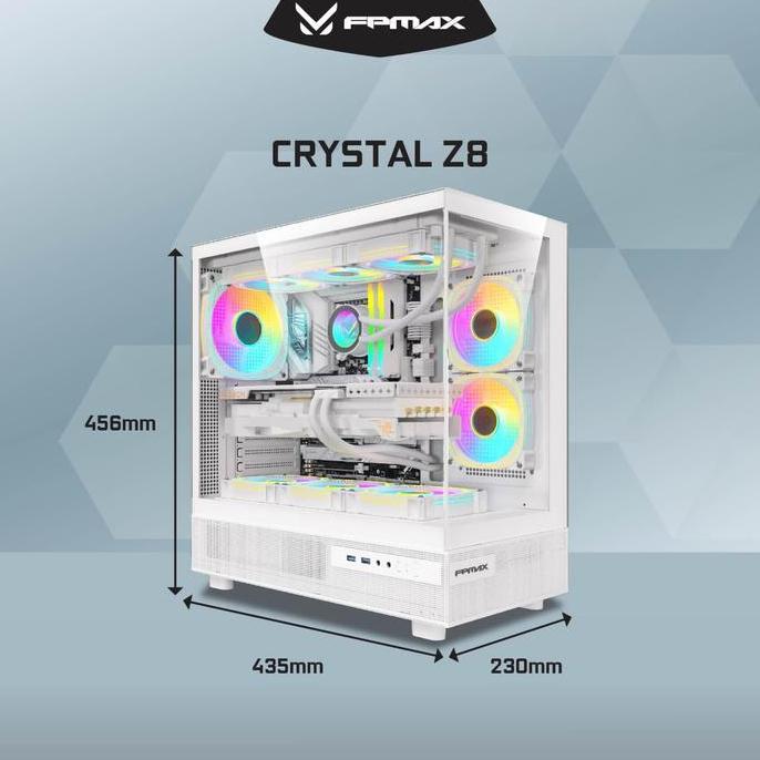 CASING FPMAX Crystal Z8 White - ATX, mATX, ITX Pc