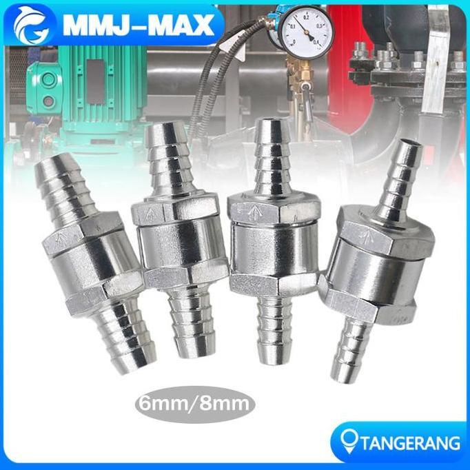 RURI Aluminium Alloy Katup Satu Arah 6/8mm One Way Valve Premium Untuk Bahan Bakar Motor/Mobil Non R