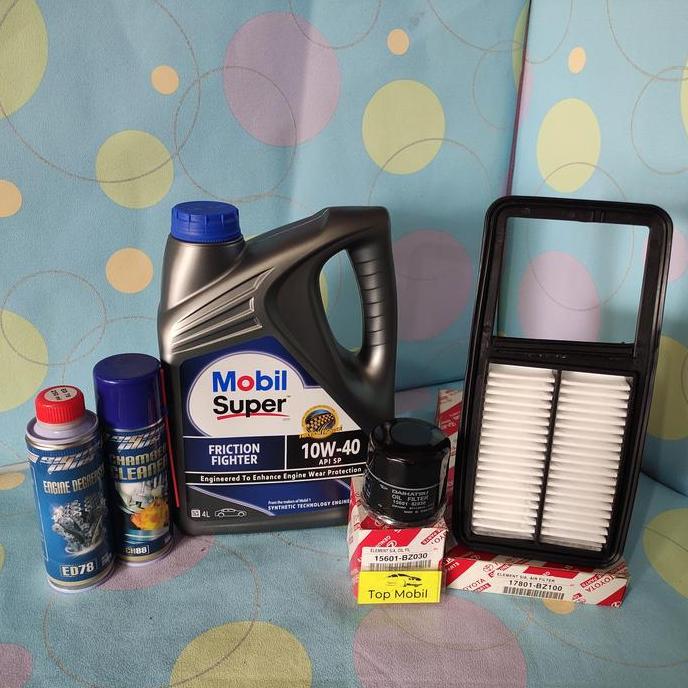 CHALK Paket service oli Mobil Super 10W-40 Agya Ayla 1200cc (5)