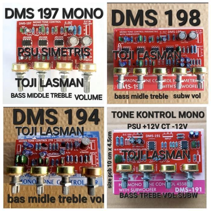 dms 197 parametrik tone kontrol control mono middle toa vokal midrange