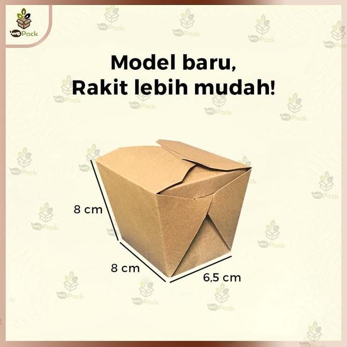 New- Food Pail Paper Medium 10oz Box bento Coklat Kraft 290GSM Laminating M