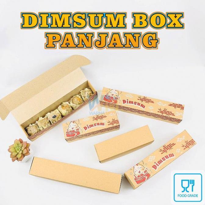 New- Dus Box Dimsum Panjang  / Dimsum Box / Kotak Dimsum Laminasi / Dus Dimsum Motif / Wadah Dimsum 